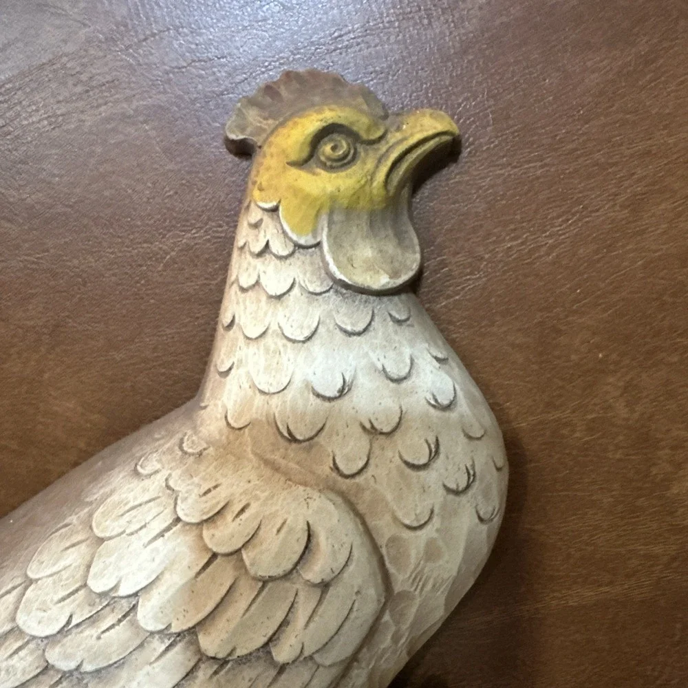 Vintage Syroco Wood Mother Hen & Chicks Wall Plaque MCM Farmhouse Chicken 13